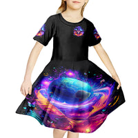Fire Witch Skull Kid Short Sleeve Dress In My Defense The Moon Was Full And I Was Left Unsupervided - Wonder Print Shop