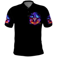 Fire Witch Skull Polo Shirt In My Defense The Moon Was Full And I Was Left Unsupervided - Wonder Print Shop