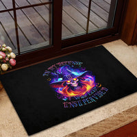 Fire Witch Skull Rubber Doormat In My Defense The Moon Was Full And I Was Left Unsupervided - Wonder Print Shop
