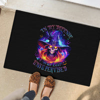 Fire Witch Skull Rubber Doormat In My Defense The Moon Was Full And I Was Left Unsupervided - Wonder Print Shop