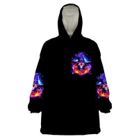 Fire Witch Skull Wearable Blanket Hoodie In My Defense The Moon Was Full And I Was Left Unsupervided - Wonder Print Shop
