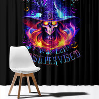 Fire Witch Skull Window Curtain In My Defense The Moon Was Full And I Was Left Unsupervided - Wonder Print Shop