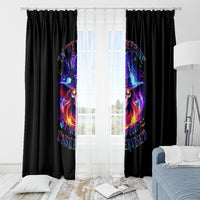 Fire Witch Skull Window Curtain In My Defense The Moon Was Full And I Was Left Unsupervided - Wonder Print Shop