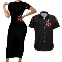 Witch Skull Couples Matching Short Sleeve Bodycon Dress and Hawaiian Shirt It's Hocus Pocus Time Witches - Wonder Print Shop