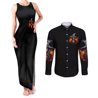 Witch Skull Couples Matching Tank Maxi Dress and Long Sleeve Button Shirt It's Hocus Pocus Time Witches - Wonder Print Shop