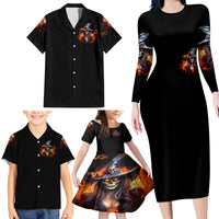 Witch Skull Family Matching Long Sleeve Bodycon Dress and Hawaiian Shirt It's Hocus Pocus Time Witches - Wonder Print Shop