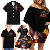 Witch Skull Family Matching Off Shoulder Short Dress and Hawaiian Shirt It's Hocus Pocus Time Witches - Wonder Print Shop