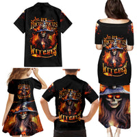 Witch Skull Family Matching Puletasi Dress and Hawaiian Shirt It's Hocus Pocus Time Witches - Wonder Print Shop
