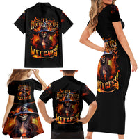 Witch Skull Family Matching Short Sleeve Bodycon Dress and Hawaiian Shirt It's Hocus Pocus Time Witches - Wonder Print Shop