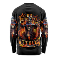 Witch Skull Long Sleeve Shirt It's Hocus Pocus Time Witches - Wonder Print Shop