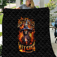 Witch Skull Quilt It's Hocus Pocus Time Witches - Wonder Print Shop
