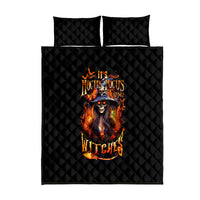 Witch Skull Quilt Bed Set It's Hocus Pocus Time Witches - Wonder Print Shop