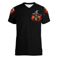 Witch Skull Women V Neck T Shirt It's Hocus Pocus Time Witches - Wonder Print Shop