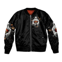 Ghost Halloween Bomber Jacket It's The Most Wonderfull Time Of The Year - Wonder Print Shop