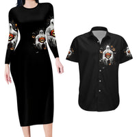 Ghost Halloween Couples Matching Long Sleeve Bodycon Dress and Hawaiian Shirt It's The Most Wonderfull Time Of The Year - Wonder Print Shop