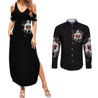 Ghost Halloween Couples Matching Summer Maxi Dress and Long Sleeve Button Shirt It's The Most Wonderfull Time Of The Year - Wonder Print Shop