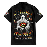 Ghost Halloween Family Matching Long Sleeve Bodycon Dress and Hawaiian Shirt It's The Most Wonderfull Time Of The Year - Wonder Print Shop
