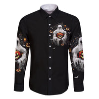 Ghost Halloween Family Matching Long Sleeve Bodycon Dress and Hawaiian Shirt It's The Most Wonderfull Time Of The Year - Wonder Print Shop
