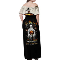Ghost Halloween Family Matching Off Shoulder Maxi Dress and Hawaiian Shirt It's The Most Wonderfull Time Of The Year - Wonder Print Shop