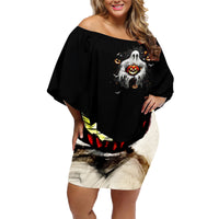 Ghost Halloween Family Matching Off Shoulder Short Dress and Hawaiian Shirt It's The Most Wonderfull Time Of The Year - Wonder Print Shop
