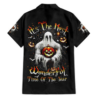 Ghost Halloween Family Matching Short Sleeve Bodycon Dress and Hawaiian Shirt It's The Most Wonderfull Time Of The Year - Wonder Print Shop