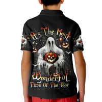 Ghost Halloween Kid Polo Shirt It's The Most Wonderfull Time Of The Year - Wonder Print Shop