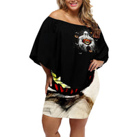 Ghost Halloween Off Shoulder Short Dress It's The Most Wonderfull Time Of The Year - Wonder Print Shop