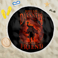 Jack O Lantern Skull Beach Blanket Hello Darkness My Old Friend - Wonder Print Shop