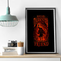 Jack O Lantern Skull Canvas Wall Art Hello Darkness My Old Friend - Wonder Print Shop