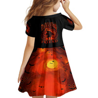 Jack O Lantern Skull Kid Short Sleeve Dress Hello Darkness My Old Friend - Wonder Print Shop