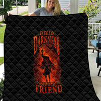 Jack O Lantern Skull Quilt Hello Darkness My Old Friend - Wonder Print Shop