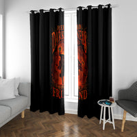 Jack O Lantern Skull Window Curtain Hello Darkness My Old Friend - Wonder Print Shop