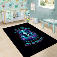 Flower Lady Skull Area Rug Don't Try To Figure Me Out - Wonder Print Shop