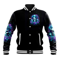 Flower Lady Skull Baseball Jacket Don't Try To Figure Me Out - Wonder Print Shop