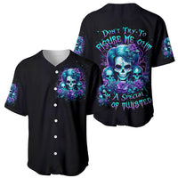 Flower Lady Skull Baseball Jersey Don't Try To Figure Me Out - Wonder Print Shop