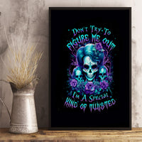 Flower Lady Skull Canvas Wall Art Don't Try To Figure Me Out - Wonder Print Shop