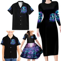 Flower Lady Skull Family Matching Long Sleeve Bodycon Dress and Hawaiian Shirt Don't Try To Figure Me Out - Wonder Print Shop
