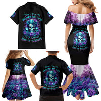 Flower Lady Skull Family Matching Mermaid Dress and Hawaiian Shirt Don't Try To Figure Me Out - Wonder Print Shop