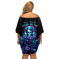Flower Lady Skull Family Matching Off Shoulder Short Dress and Hawaiian Shirt Don't Try To Figure Me Out - Wonder Print Shop