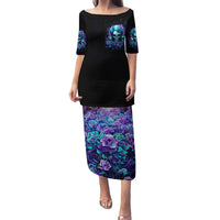 Flower Lady Skull Family Matching Puletasi Dress and Hawaiian Shirt Don't Try To Figure Me Out - Wonder Print Shop