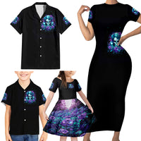 Flower Lady Skull Family Matching Short Sleeve Bodycon Dress and Hawaiian Shirt Don't Try To Figure Me Out - Wonder Print Shop