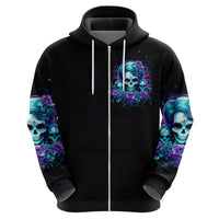 Flower Lady Skull Hoodie Don't Try To Figure Me Out - Wonder Print Shop