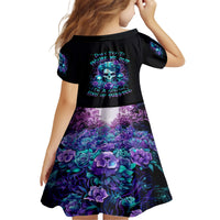 Flower Lady Skull Kid Short Sleeve Dress Don't Try To Figure Me Out - Wonder Print Shop
