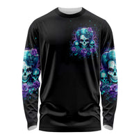 Flower Lady Skull Long Sleeve Shirt Don't Try To Figure Me Out - Wonder Print Shop