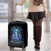 Flower Lady Skull Luggage Cover Don't Try To Figure Me Out - Wonder Print Shop