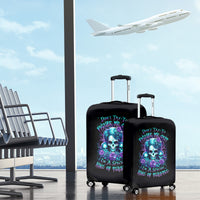 Flower Lady Skull Luggage Cover Don't Try To Figure Me Out - Wonder Print Shop