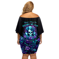 Flower Lady Skull Off Shoulder Short Dress Don't Try To Figure Me Out - Wonder Print Shop