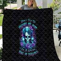 Flower Lady Skull Quilt Don't Try To Figure Me Out - Wonder Print Shop