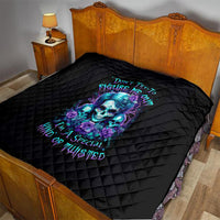 Flower Lady Skull Quilt Don't Try To Figure Me Out - Wonder Print Shop