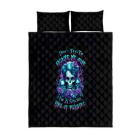 Flower Lady Skull Quilt Bed Set Don't Try To Figure Me Out - Wonder Print Shop